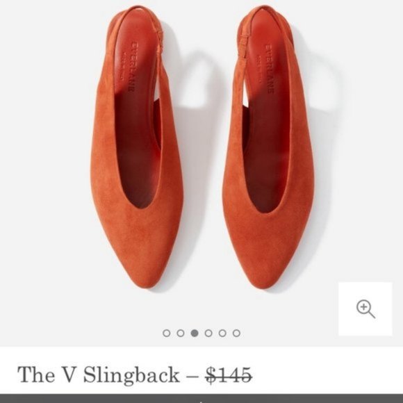 Everlane V Slingback Red Rust Suede Size 9 - Picture 2 of 11